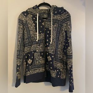 Boho Hippie Zip-up Sweatshirt Size:L